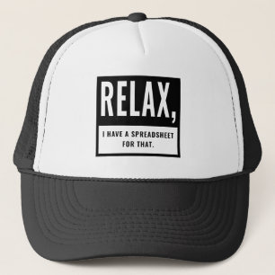 Casquette Comptable CPA Relax J'Ai Une Feuille De Calcul Pou