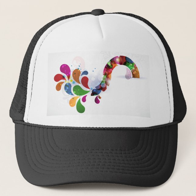 Casquette Conception Abstraite de Feuilles colorés (Devant)