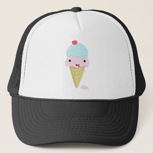Casquette Conception adorable mignonne de la crème glacée de (Devant)
