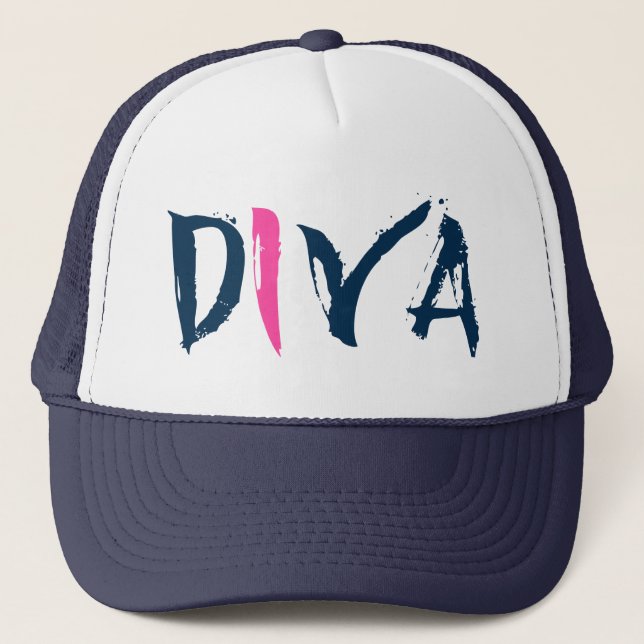 Casquette Conception bleue et rose de diva des textes (Devant)