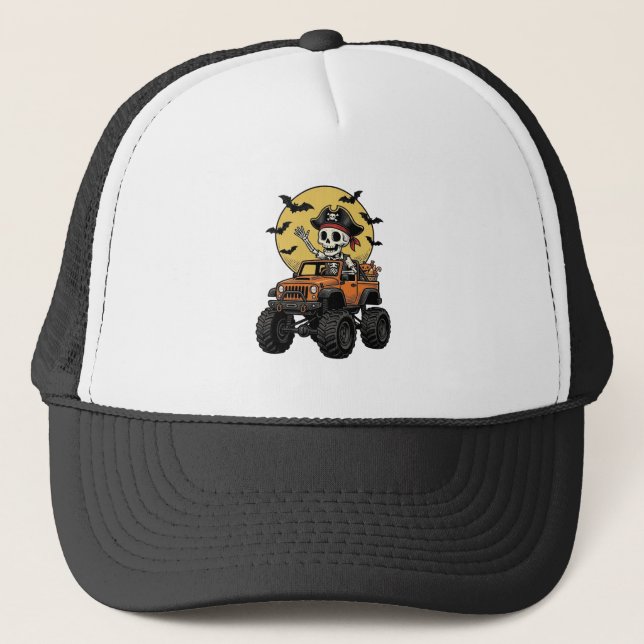 Casquette Conception de camion monstre squelette pirate Hall (Devant)