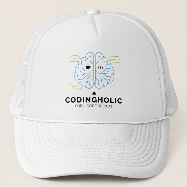 Casquette Conception de camionneur de codage de cerveau de t (Devant)