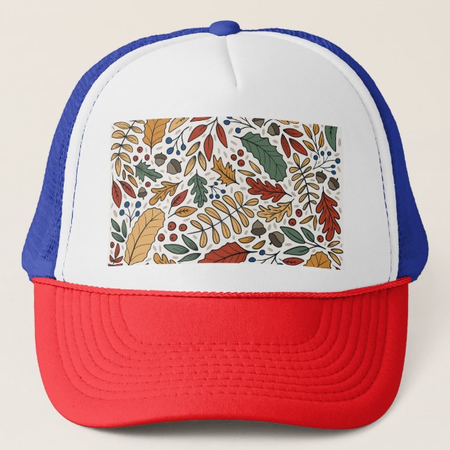 Casquette Conception de Carré feuille couleur automne (Devant)