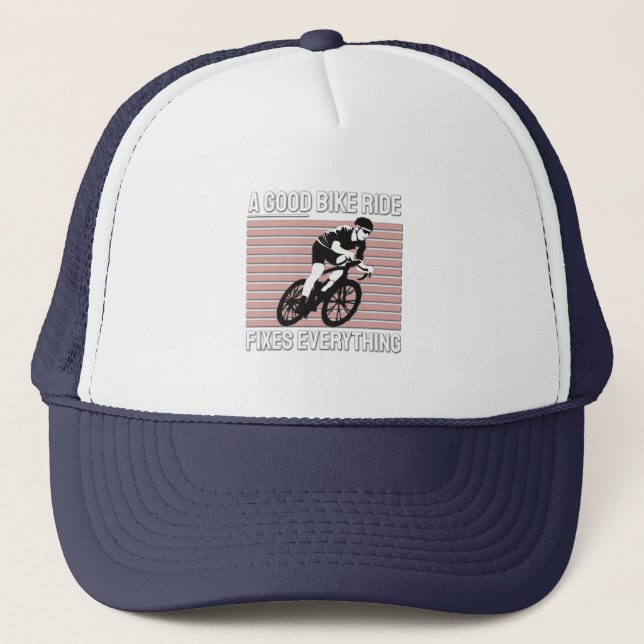 Casquette Conception de cavalier de vélo Nice - Un bon tour  (Devant)