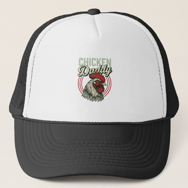 Casquette Conception de chemise de coq de papa de poulet vin (Devant)