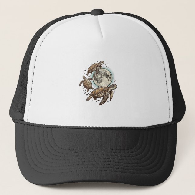 Casquette Conception de chemise de gravure de tortue de mer  (Devant)
