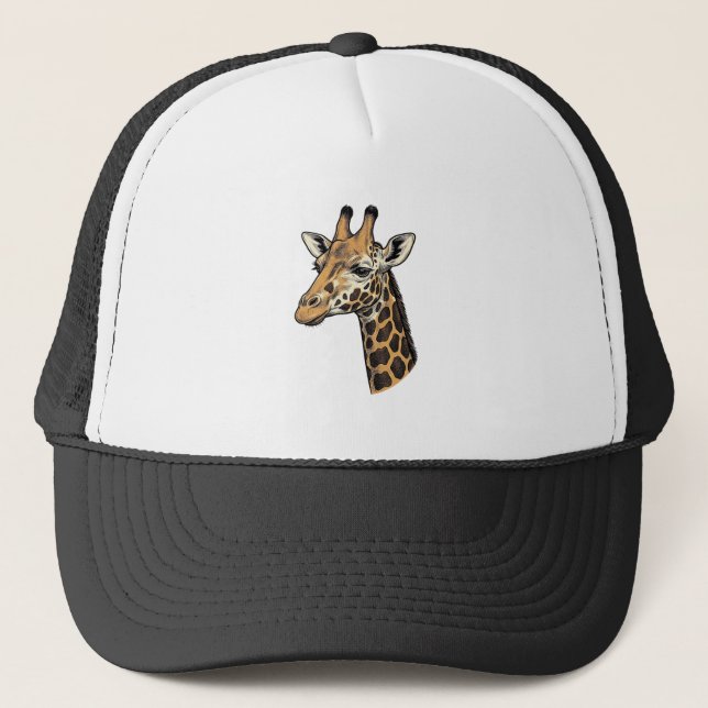 Casquette Conception de chemise de portrait de girafe gravur (Devant)