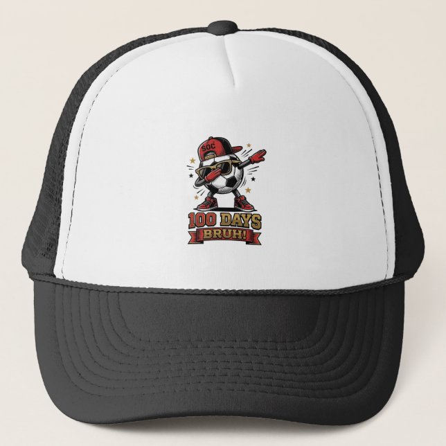 Casquette Conception de chemise de soccer Dabbing 100 jours  (Devant)