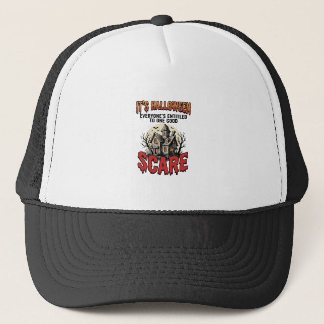 Casquette Conception de chemise effrayante de maison hantée  (Devant)