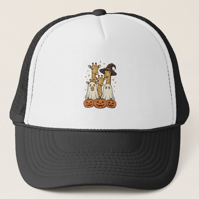 Casquette Conception de chemise fantôme de girafe de Hallowe (Devant)