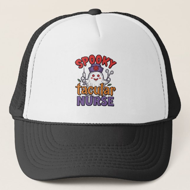 Casquette Conception de chemise fantôme Halloween Infirmière (Devant)