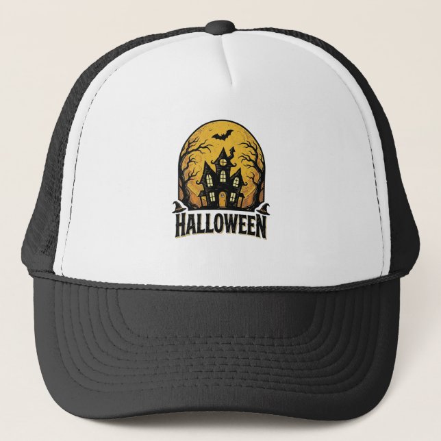 Casquette Conception de chemise Halloween de maison hantée v (Devant)