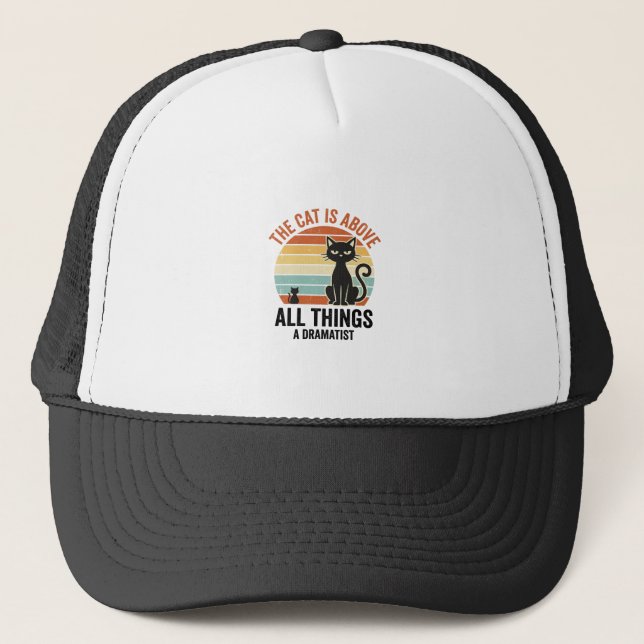 Casquette Conception de chemise humoristique de chat dramati (Devant)