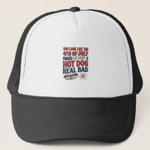 Casquette Conception de chemise patriotique de hot-dog drôle