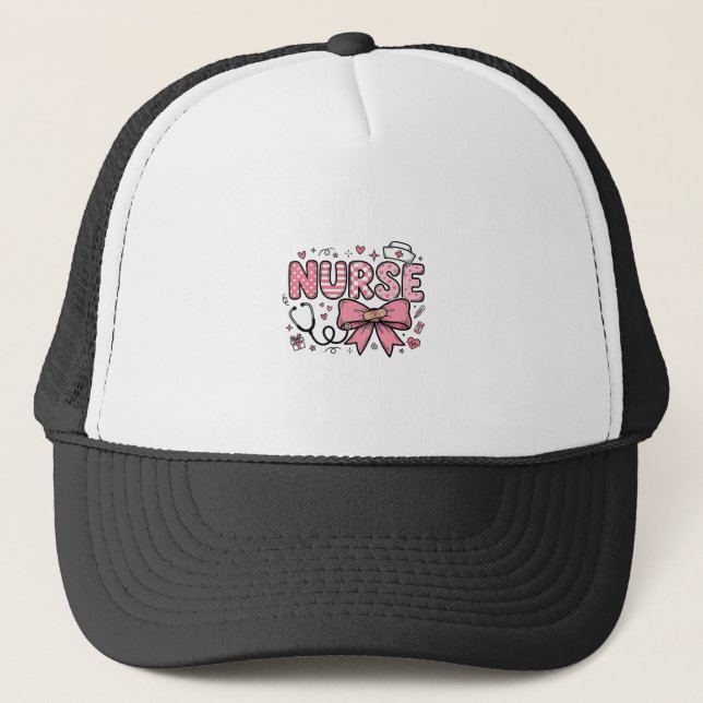 Casquette Conception de chemise vectorielle Cute Nurse Bow H (Devant)