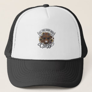 Casquette Conception de citation folle florale de vache des 