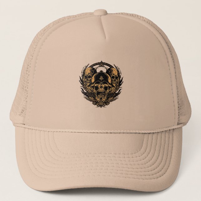 Casquette Conception de crâne complexe (Devant)