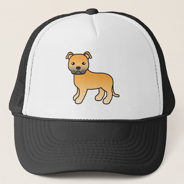 Casquette Conception de dessin animé de chien Staffordshire  (Devant)