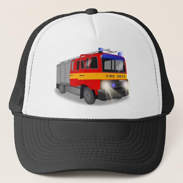 Casquette Conception de dessin du moteur cool d'incendie pou (Devant)