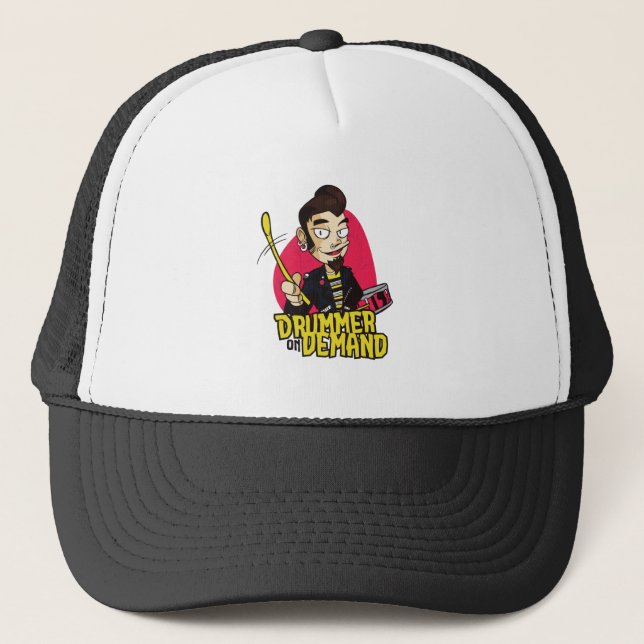 Casquette Conception de gars batteur avec des baguettes de t (Devant)