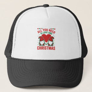 Casquette Conception de gnome de Noël amour coeur Santa