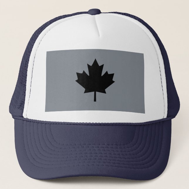 Casquette Conception de la feuille d'érable noire canadienne (Devant)
