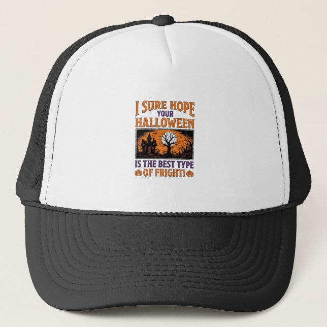 Casquette Conception de la Meilleure Fright de Halloween Vin (Devant)