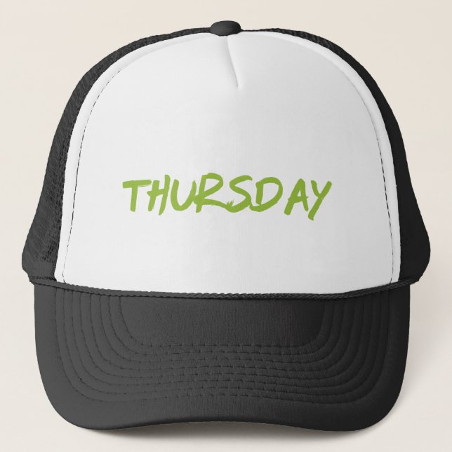 Casquette Conception de lettrage ‘Jeudi’ en vert (Devant)
