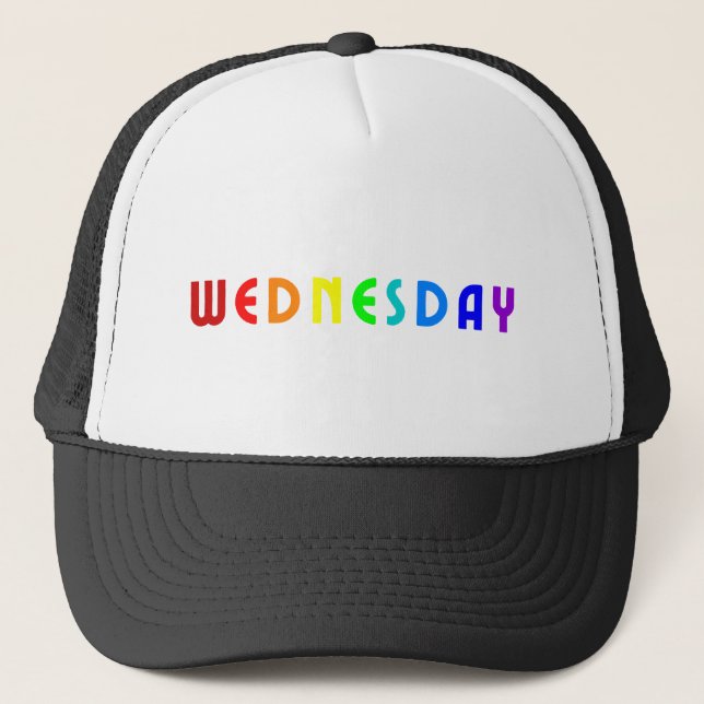 Casquette Conception de lettrage « Mercredi » en couleurs ar (Devant)