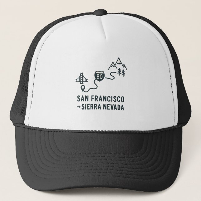 Casquette Conception de l'itinéraire de San Francisco à Sier (Devant)