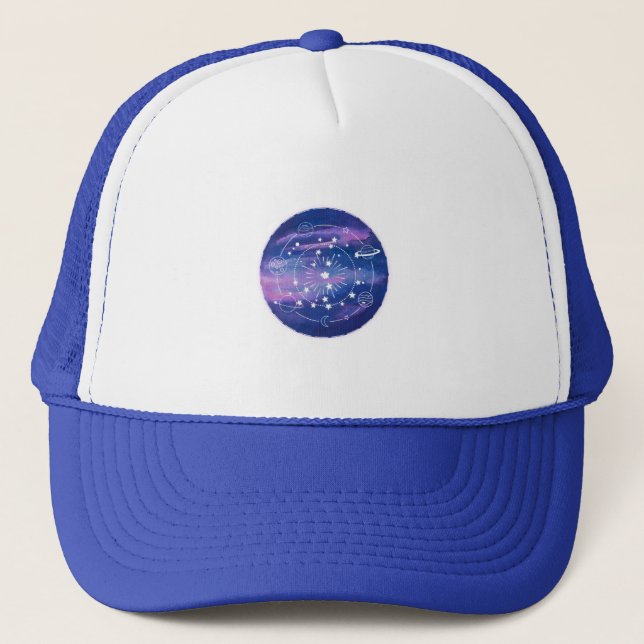 Casquette Conception de lune de galaxie minimale | Art esthé (Devant)