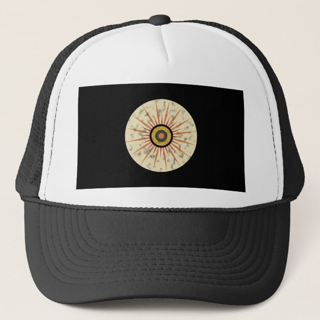 Casquette Conception de soleil levant rétro bohème (Devant)