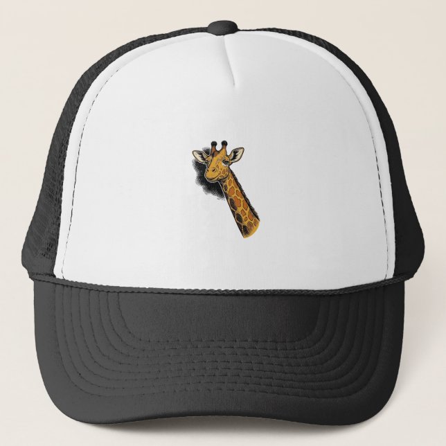 Casquette Conception de T-shirt de girafe mignon gravé vinta (Devant)