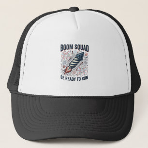 Casquette Conception de T-shirt vintage Boom Squad Feu d'art