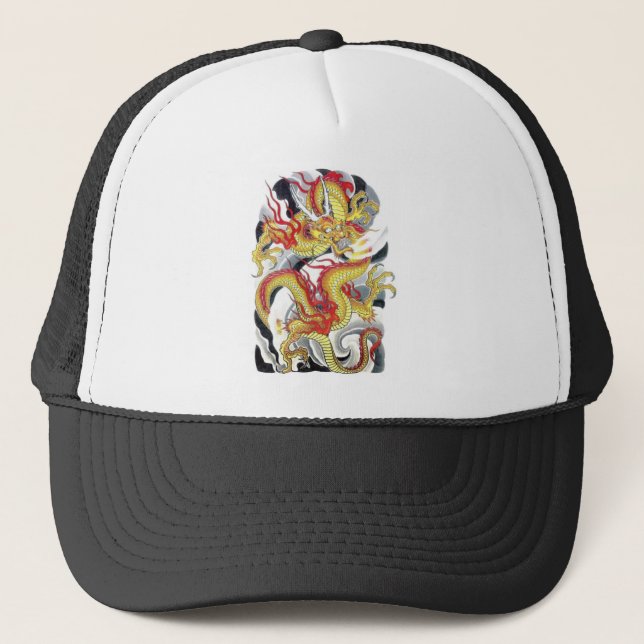 Casquette Conception de tatouage Dragon (Devant)