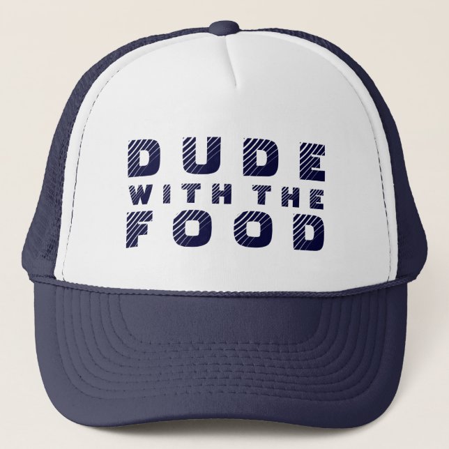 Casquette Conception de texte bleu mec avec la nourriture (Devant)