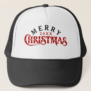 Casquette Conception de texte de Noël élégant rouge foncé