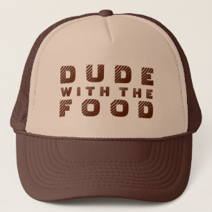 Casquette Conception de texte marron mec avec la nourriture
