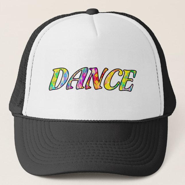 Casquette Conception de typographie de danse arc-en-ciel col (Devant)