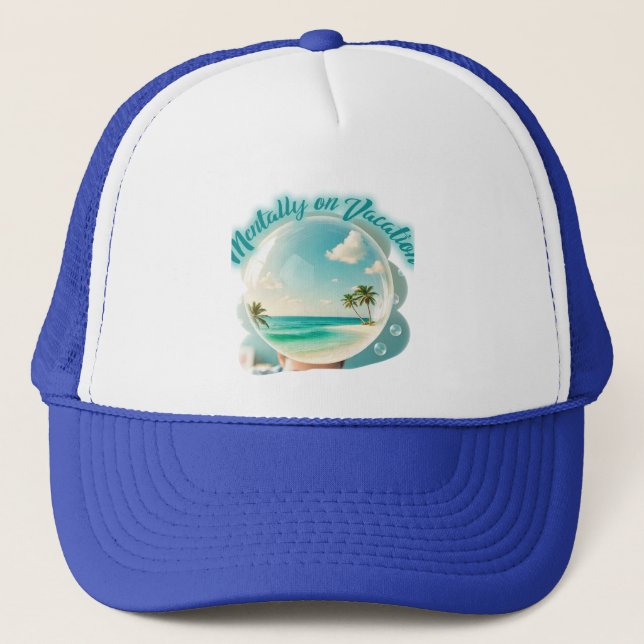 Casquette conception de vacances mentales (Devant)