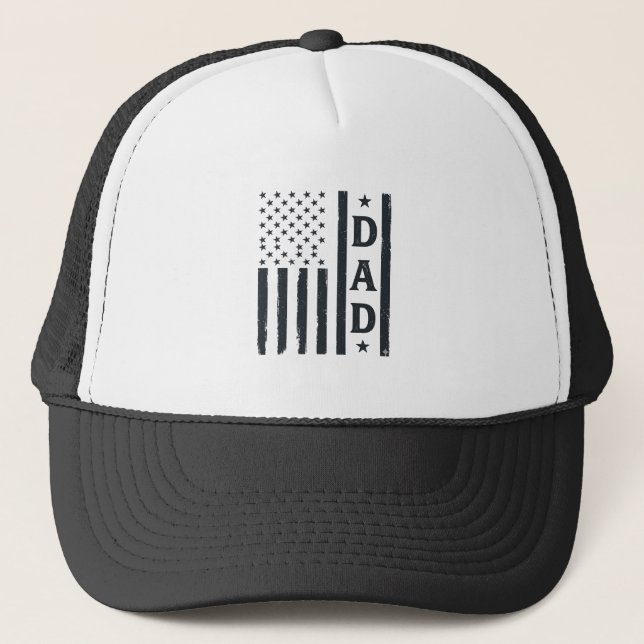 Casquette Conception de vecteur de drapeau américain de papa (Devant)
