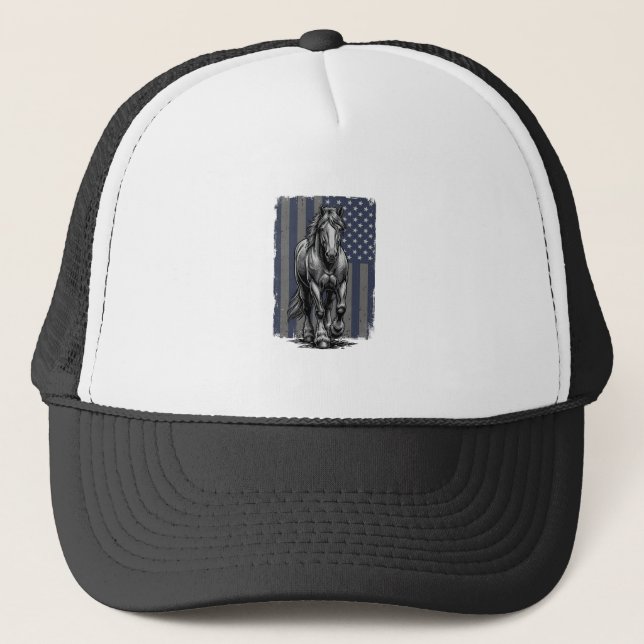 Casquette Conception de vecteur de drapeau de cheval de trai (Devant)
