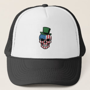 Casquette Conception de vecteur de drapeau de crâne de trèfl