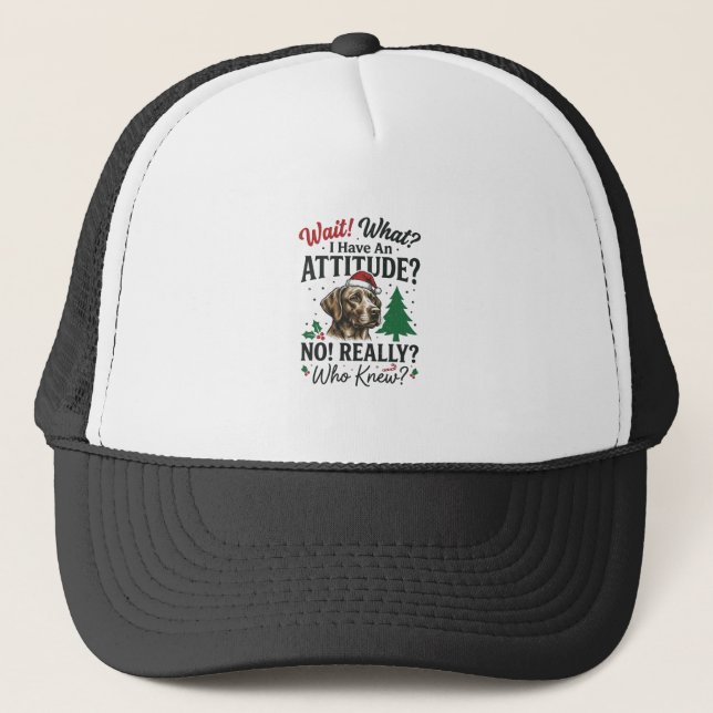 Casquette Conception de vecteur de Noël d'attitude de chien  (Devant)