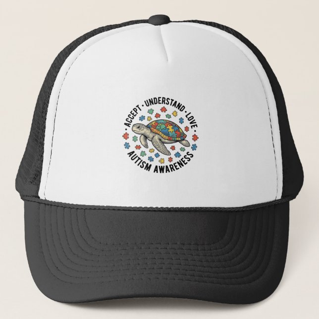 Casquette Conception de vecteur de puzzle de tortue pour la  (Devant)
