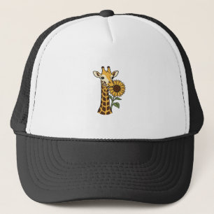 Casquette Conception de vecteur de tournesol de girafe vinta