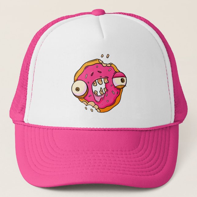Casquette Conception de zombie de beignet drôle (Devant)