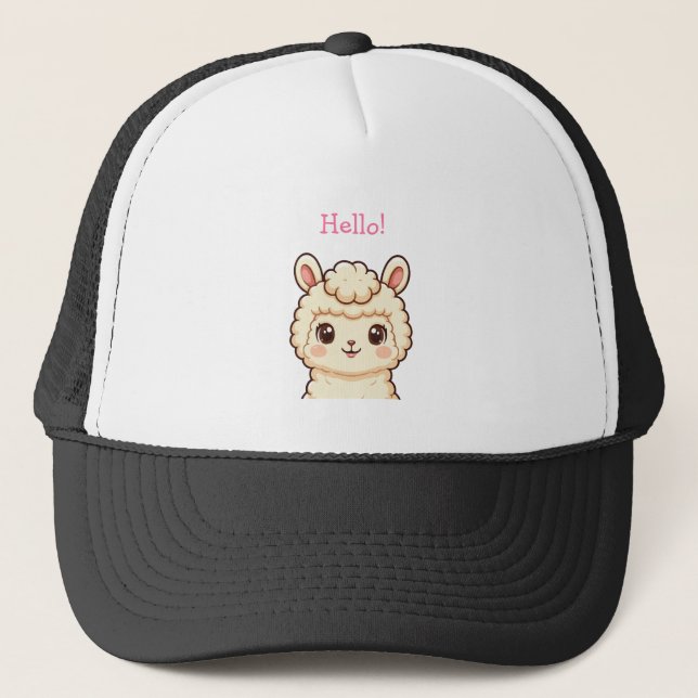 Casquette Conception d'illustration de lama mignon (Devant)
