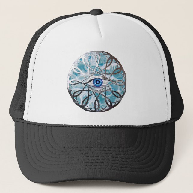 Casquette Conception d'oeil mystique Chrome (Devant)
