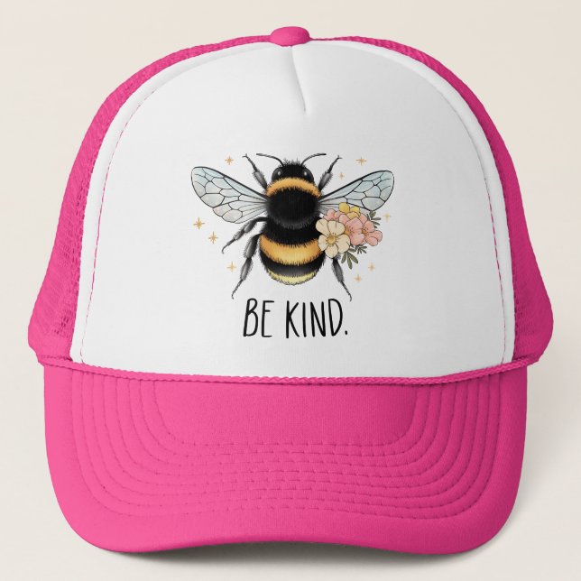 Casquette Conception Florale de Fleur Mignonne Abeille Inspi (Devant)